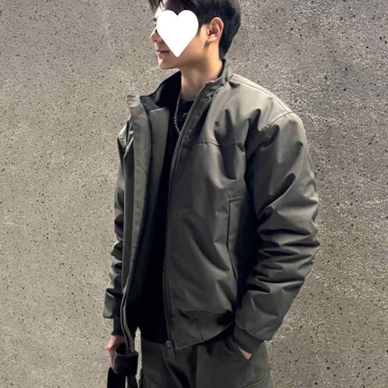 ジャケット 男性用 防寒 防風 耐摩耗性 立襟 ショート丈 ミリタリースタイル コットン ジャンパー ブルゾン 狼灰色 黒色 杏色