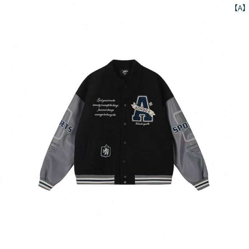 ジャケット レディース スタジャン 春秋 高校生 中学生 カップル ブルゾン アウター 刺繍 ブラック ベージュ M L XL XXL 3XL 日韓スタイル カジュアル 普段使い ゆったり ポリエステル