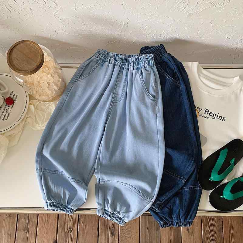 子供服 デニムパンツ キッズ 男の子 女の子 ロングパンツ 薄手 接触冷感 伸縮性 ウエストゴム 普段着 部屋着