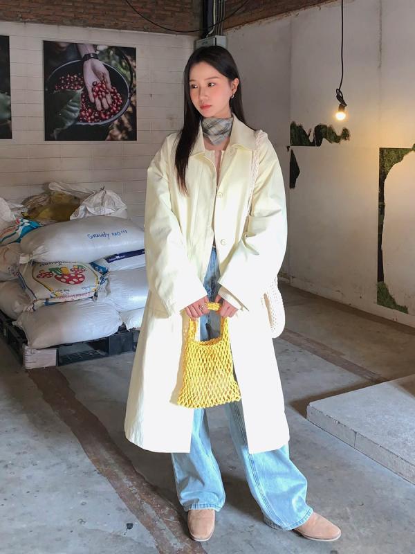 厚地の外套 レディース 秋冬 韓国風 真っただ中丈 綿織物 ゆったり 襟付き添い人 長袖 心地好い 黒いこと 薄墨色 ベージュ