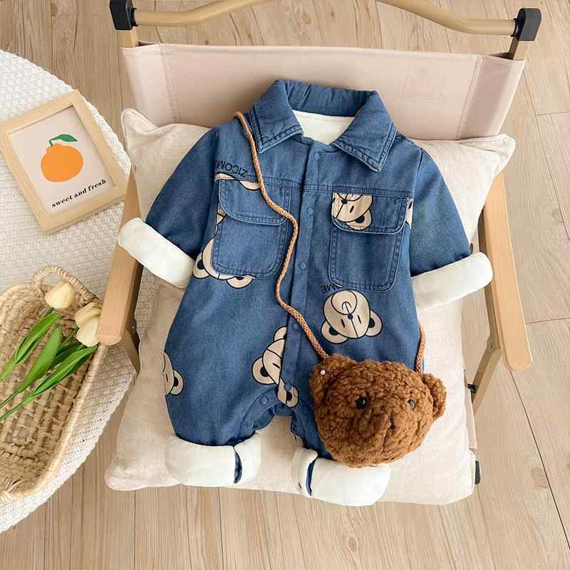ベビー服 女の子 冬用 カバーオール 新生児 服 長袖 裏起毛 コットン ロンパース 厚手 あったか かわいい バッグ付き 5,396円