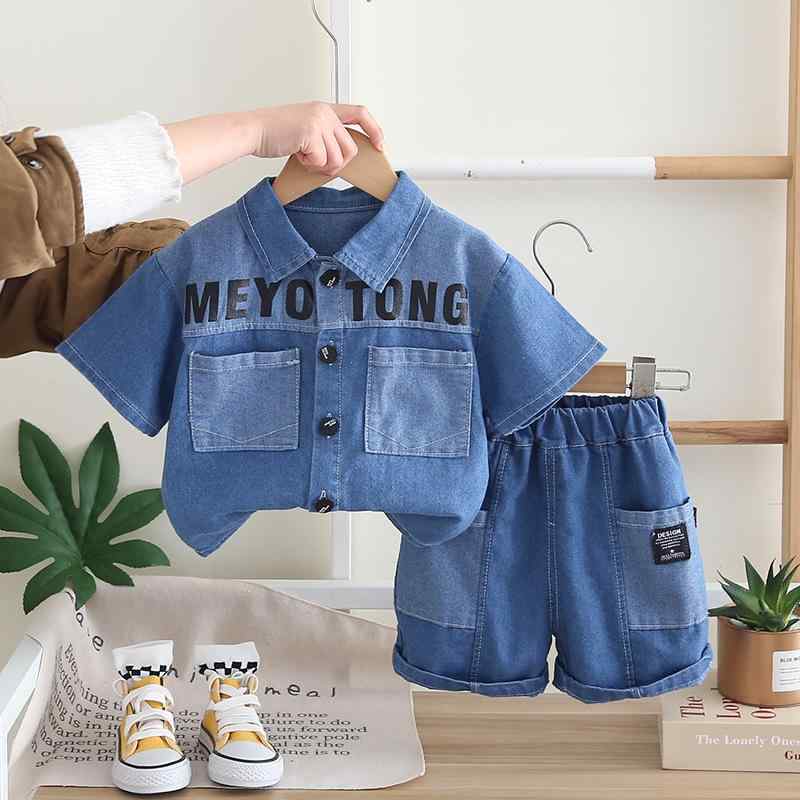 子供用セットアップ キッズ デニム 半袖ジャケット Gジャン デニムパンツ 上下セット 2点 セット 男の子 ボーイズ 幼児 園児 小学生 夏 普段着 おしゃれ かわいい