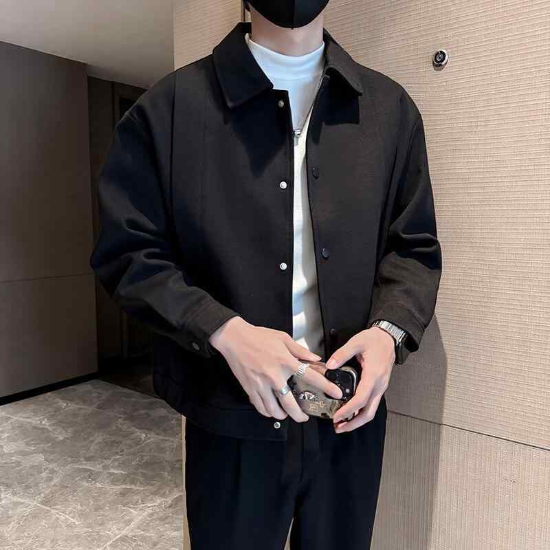 ジャケット 男性用 ウール混紡 テーラード 秋冬 薄手 防寒 普段使い コーヒー色