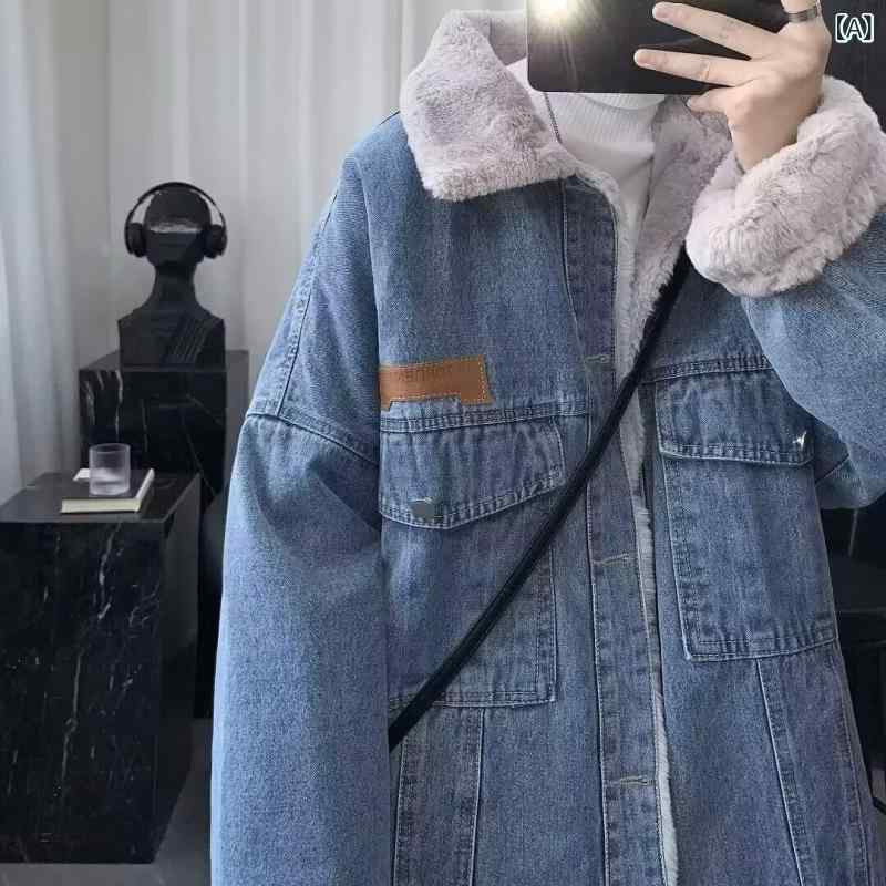 ジャケット メンズ 秋冬 防風 耐摩耗 デニム 襟付き ブラック ブルー M L XL 2XL 3XL 長袖 アウター カジュアル