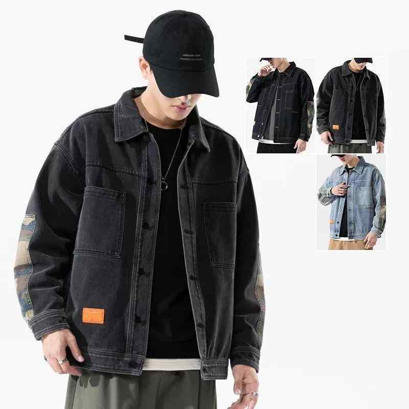 デニムジャケット メンズ Gジャン 男性用 ブルゾン 黒 ブラック デニム 綿 ウォッシュ加工 ?松タイプ ライトアウター カジュアル 春秋冬 アメカジ