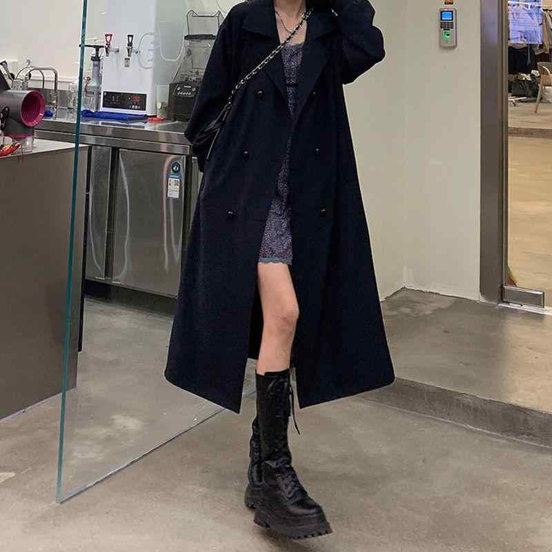 コート レディース 秋冬 韓国風 カジュアル 膝下丈 アウター 長袖 ポリエステル ゆったり 体型カバー ポケット付き 無地 杏色 ブラック 紺色 大きいサイズ 4,776円