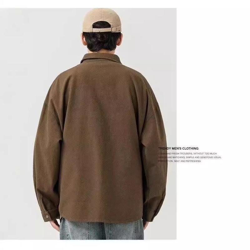 ジャケット 男性用 ブルゾン 秋冬 韓国風 ゆったり 大きいサイズ アウター ワーク ミリタリー カジュアル 綿 メタルパーツ ベージュ ブラウン ブラック