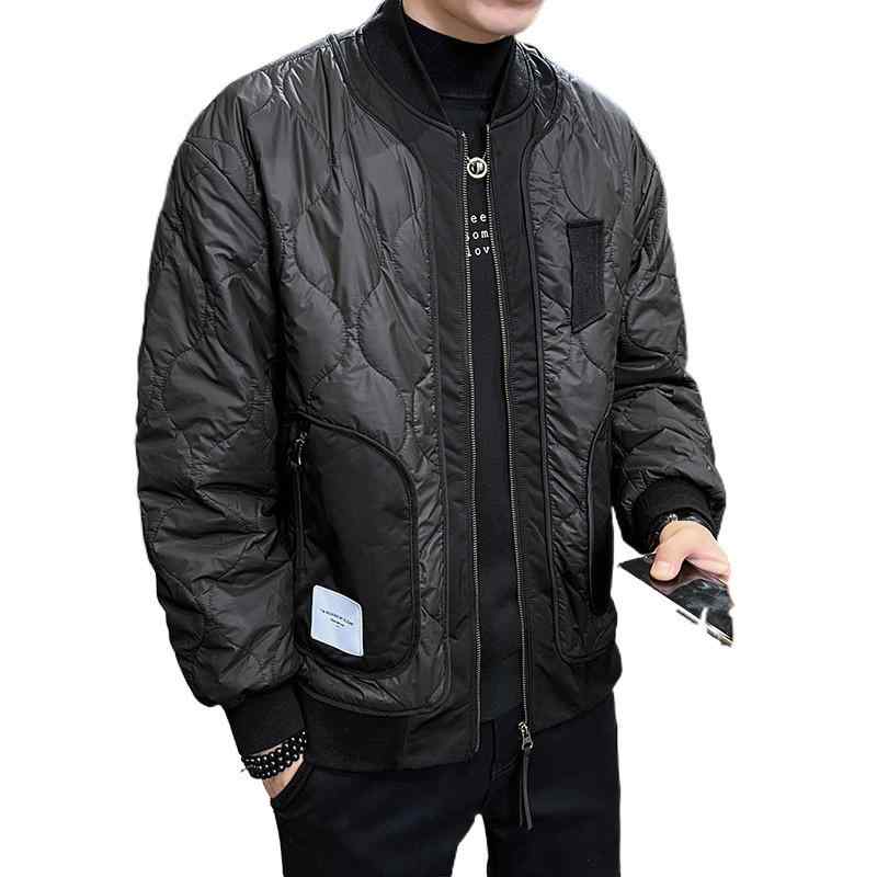 綿入りジャケット 男性用 切り替え 加綿 野球服風 ジャンパー ブルゾン ポリエステル繊維 防寒 普段使い アウトドア ブラック グリーン 10,610円