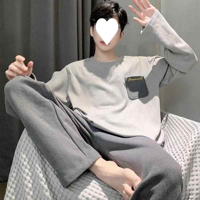 パジャマ メンズ 長袖 春秋 上下セット 綿100% ルームウェア 部屋着 寝巻き 男性用 大サイズ 全綿 ゆったり 外着 可能｜イーマイショップパジャマ
