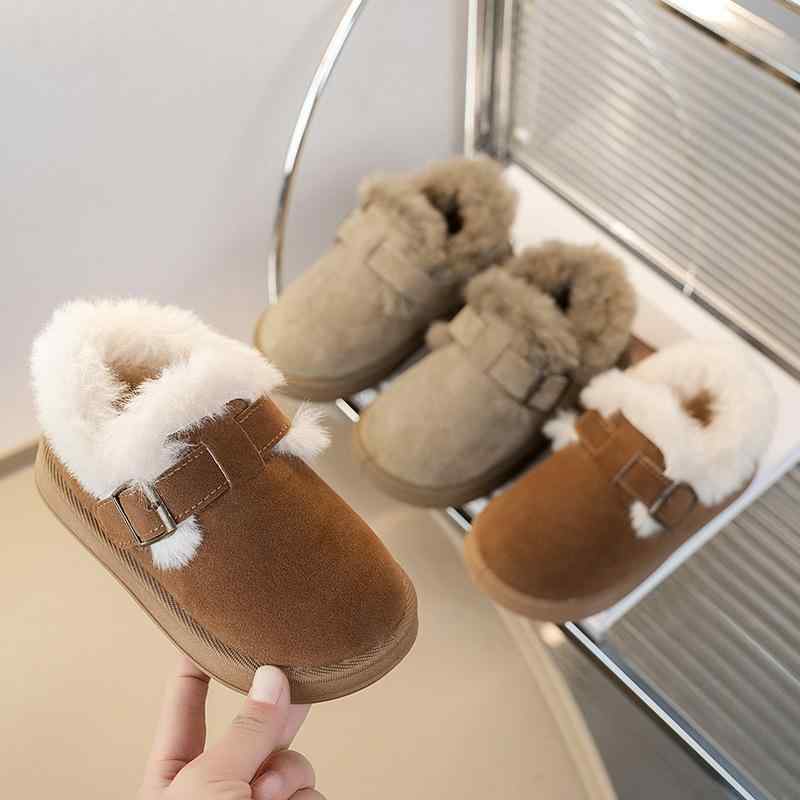 ブーツ キッズ 厚底 暖か ショートブーツ 子供 ブーティ 大童 パンプス 人造毛 男の子 女の子 スノーブーツ