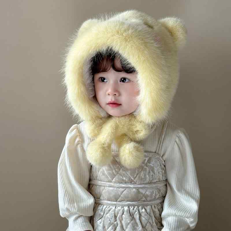 帽子 キッズ 防寒 耳あて付き ベビー 雷鋒帽 秋冬 4歳 5歳 6歳 7歳 8歳 3歳 男の子 女の子 ベージュ カーキ イエロー ピンク ホワイト かわいい 動物 刺繍 暖かい
