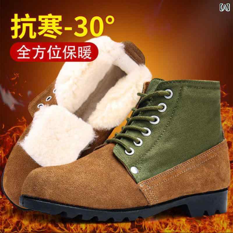 靴 男性用 ムートンブーツ 防寒靴 裏ボア付き スノーブーツ 厚底 フラット 暖かい 滑り止め ラウンドトゥ 普段使い