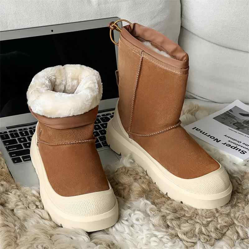 雪地ブーツ 男性用 女性用 秋冬 靴 ハイカット 厚底 防寒 防滑 暖かい スノーブーツ 裏起毛 ヌバック調 22.5cm 23cm 23.5cm 24cm 24.5cm 25cm 25.5cm 26cm 26.5cm 27cm｜イーマイショップ 7,580円