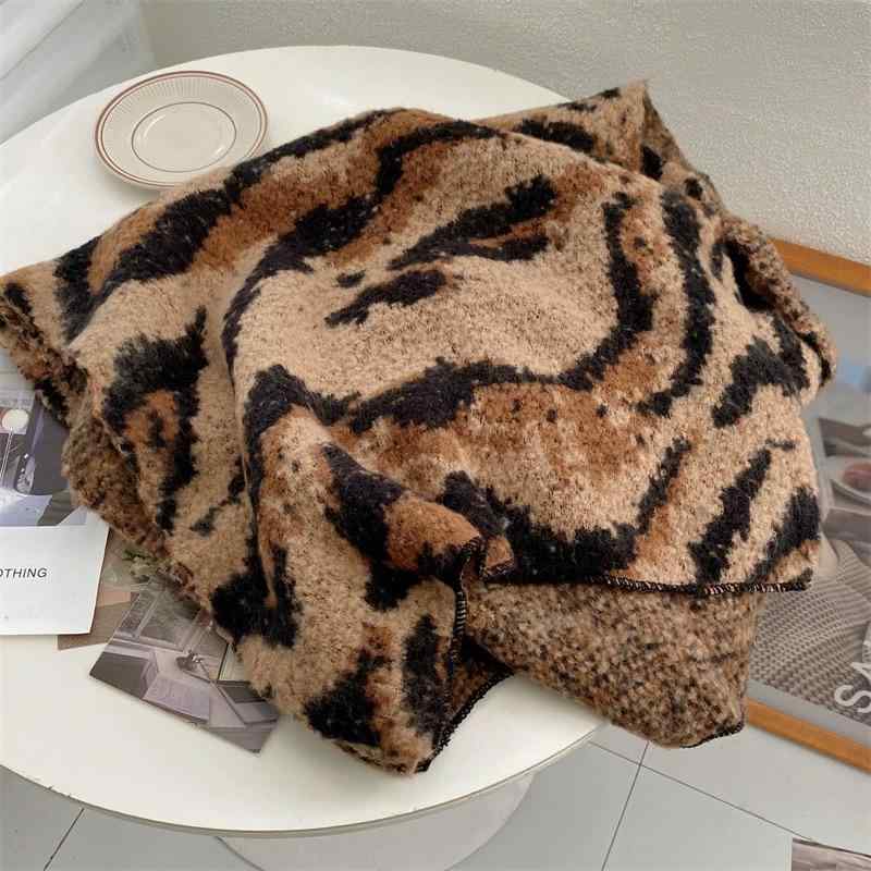 ストール レディース 秋冬 ゼブラ柄 ショール 厚手 大判 190cm 保温 ポリエステル 通勤 普段使い かわいい