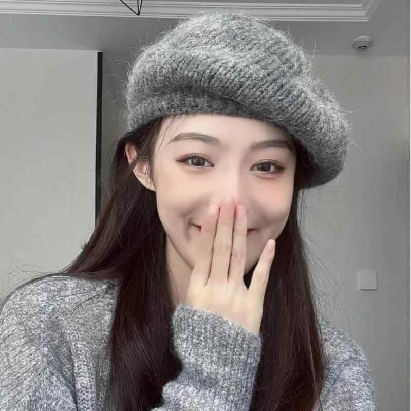 ベレー帽 レディース 秋冬 韓国風 マフラーヘア モヘア ウール 画家帽子 大?? 小顔効果 防寒 保温 暖かい ニット かわいい おしゃれ