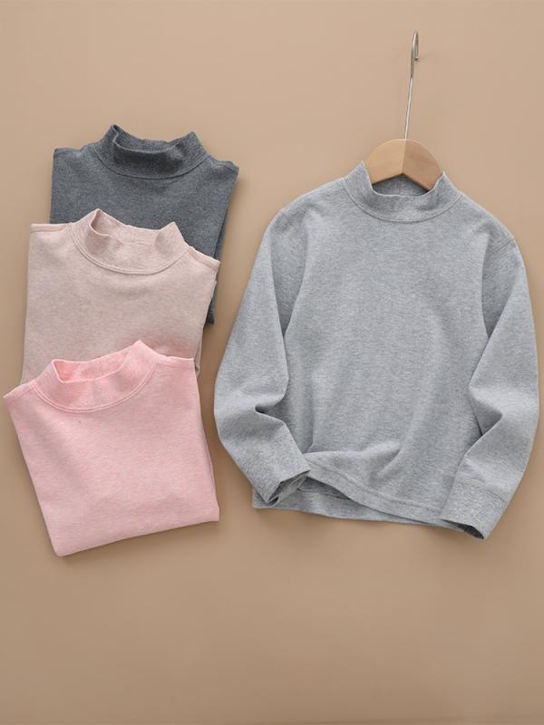 子供服 カットソー 長袖 タートルネック 男女兼用 ベビー キッズ 秋服 トップス 綿100％ 柔らか 無地 ボーダー 白 黒 黄色 グレー ブルー パープル 90cm 100cm 110cm 120cm 130cm 140cm 150cm 160cm
