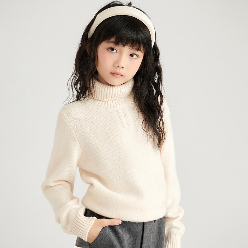 編み物 赤ちゃん服 男女兼用 羊毛100% ハイネック 有線テレビ編み スウェーター 秋冬 心地好い サクラ色系 ベージュ 中国赤 ミディアムグレー 駱駝 100糎 110糎 120糎 130糎 140糎 150糎 160糎 170糎