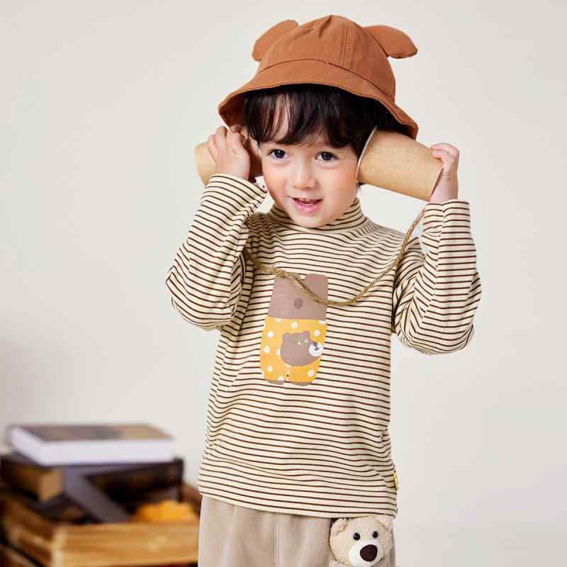 Tシャツ ベビー 長袖 秋冬 高機能 蓄熱 保温 カットソー 男の子 女の子 幼児 子供服 トップス かわいい 高品質 普段使い ポリエステル カートーンプリント 高襟