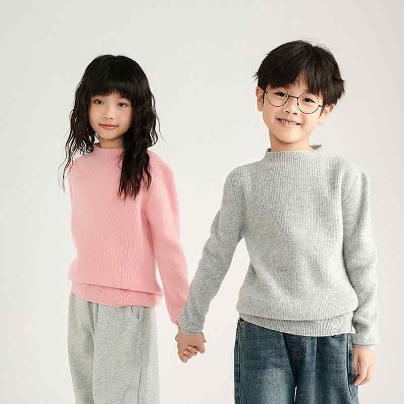 赤ちゃん服 編み物 100% ピュアウール スウェーター タートルネック 男女兼用 キッズ チルドレン 12ゲージ 真っただ中ゲージ 無地 サクラ色 黒いこと ベージュ 薄墨色 青み 赤いこと