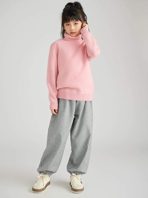 編み物 キッズ 男女兼用 赤ちゃん服 スウェーター 秋冬 朦々たる タートルネック 羊毛100% 保温 ゆったり トップス ベージュ サクラ色系 駱駝 薄墨色 赤いこと