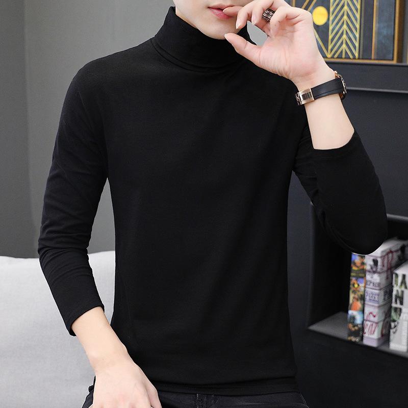 Tシャツ メンズ 男性用 長袖 無地 タートルネック カットソー トップス インナー 秋 春 カジュアル シンプル スリム 通気性 吸湿速乾