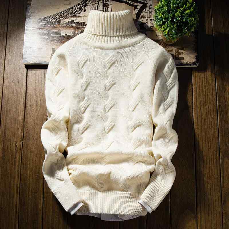 ニット メンズ 男性用 セーター タートルネック 長袖 コットン混紡 スリムフィット リブ編み ベージュ グレー ネイビー ワインレッド 秋物 普段使い カジュアル