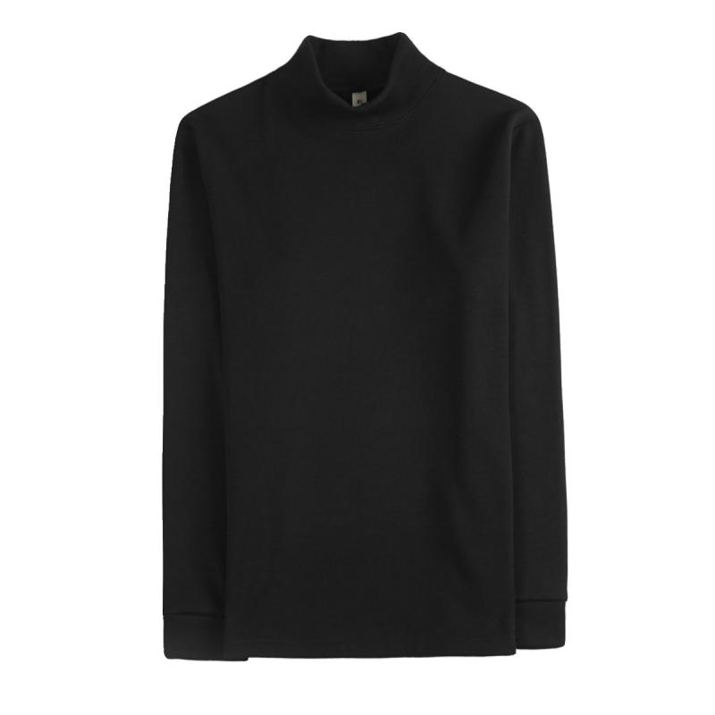 Tシャツ 男性用 裏起毛 長袖 トップス ハイネック カットソー 無地 スリムフィット カジュアルスタイル 秋冬 コットンブレンド デイリーユース インナー