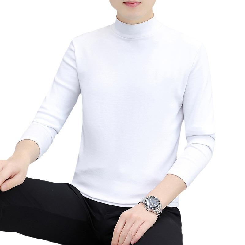 Tシャツ メンズ 男性用 タートルネック 長袖 カットソー 無地 スリムフィット 保温性 インナー 秋冬 トップス カジュアル