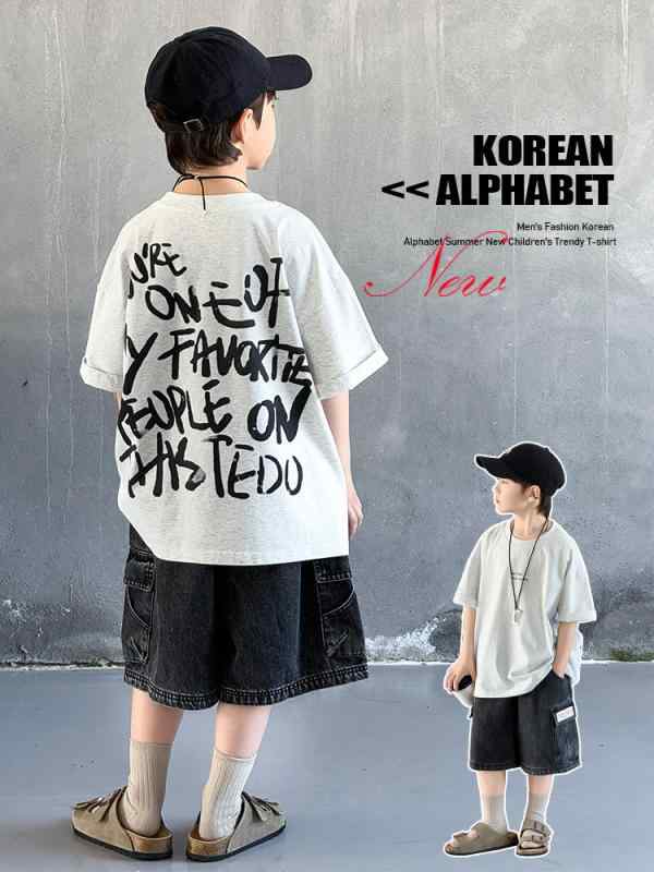 子供服 男の子 半袖Tシャツ ショートパンツ 上下セット 2点 韓国風 薄手 普段着 ルームウェア 120cm 130cm 140cm 150cm 160cm 170cm