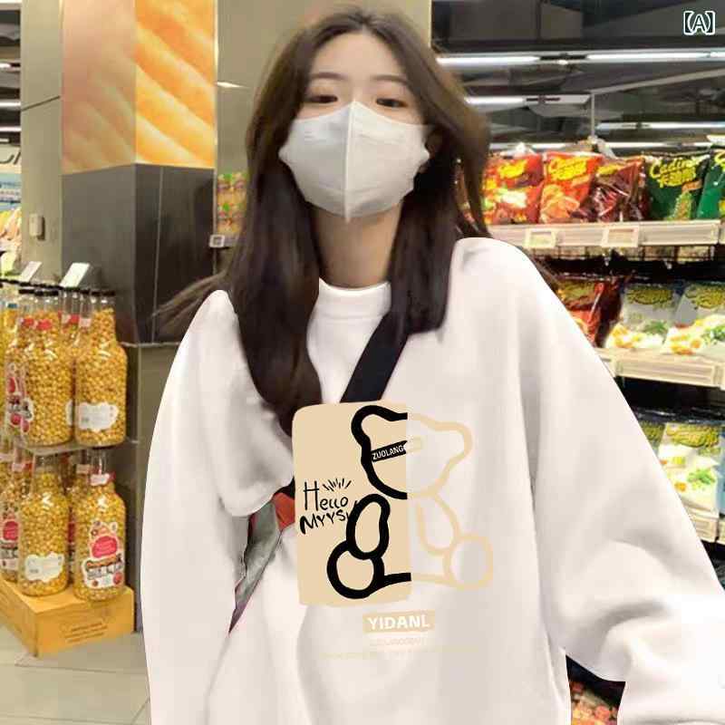 スウェット レディース 韓国風 トップス 春秋 長袖 トレーナー ゆったり 大きめサイズ ラウンドネック プルオーバー リブ袖 カジュアル かわいい 白 黒 ベージュ ワインレッド グレー 青 ピンク 鉄灰色 赤茶色 綿