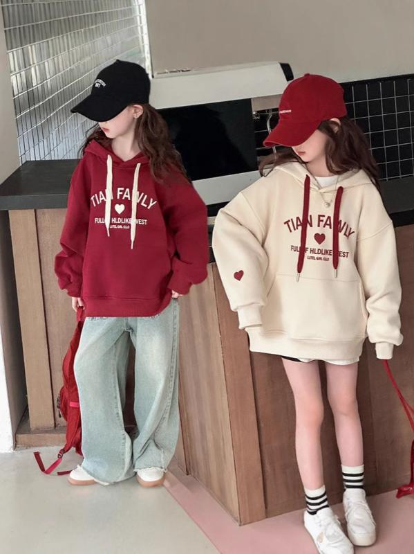 子供服 スウェット ガールズ 秋冬モデル プルオーバー パーカー 大童 韓国風 かわいい アルファベット柄 裏起毛 普段使い 部屋着 120 130 140 150 160