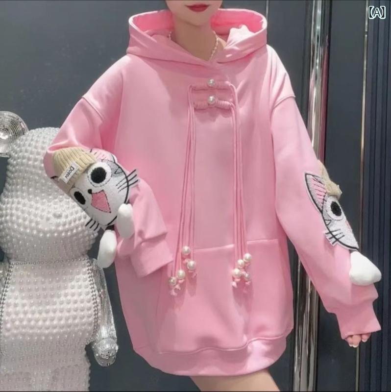スウェット レディース 秋冬 裏起毛 厚手 韓国風 ゆったり 大きいサイズ かわいい デザイン 長袖 トップス プルオーバー 普段使い 部屋着 ピンク系 ホワイト
