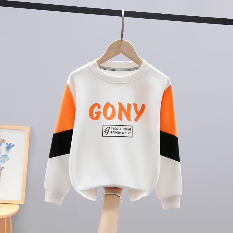 キッズ スウェットシャツ 男の子 長袖 トップス 子供服 カットソー 春秋 中大童 ボーイズ カジュアル 綿 120cm 130cm 140cm 150cm 160cm 170cm ホワイト ブラック