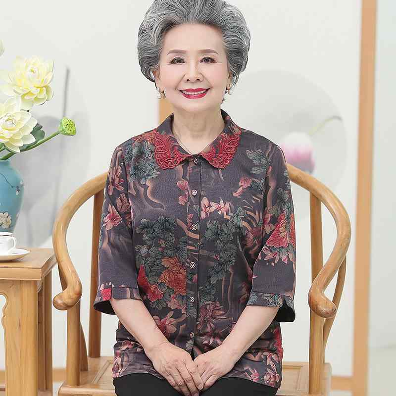 プルオーバー レディース 老いらく者向け 70代 80代 夏物 絹 トップス 亭主持ち 年がしら 成人女性服 半袖 花柄 カットソー トップ 地絹 当たること冷感 L XL 2XL 3XL 4XL 5XL 赤 ぶどう酒赤いこと 青み緑であること 珈琲色