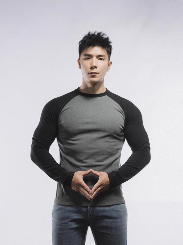 Tシャツ メンズ 男性用 秋冬 運動 部屋着 長袖 インナー 接触温感 ストレッチ 無地 切り替え トップス 白 ホワイト系 ブラウン系 グレー系 グリーン系 カーキ M L XL 2L 3L