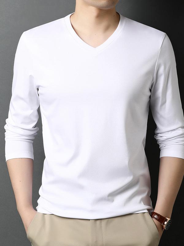 Tシャツ メンズ 男性用 Vネック 長袖 カットソー コットン100% 無地 インナー 普段使い ルームウェア 春秋 接触冷感 吸湿速乾 ホワイト オレンジ パープル ブルー グレー 5,713円