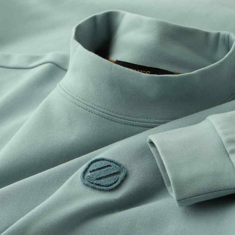 Tシャツ メンズ 男性用 トップス 秋冬 保温 綿 長袖 カットソー リブネック 立ち襟 インナー カジュアル ゆったり 普段使い ミディアム丈|イーマイショップ