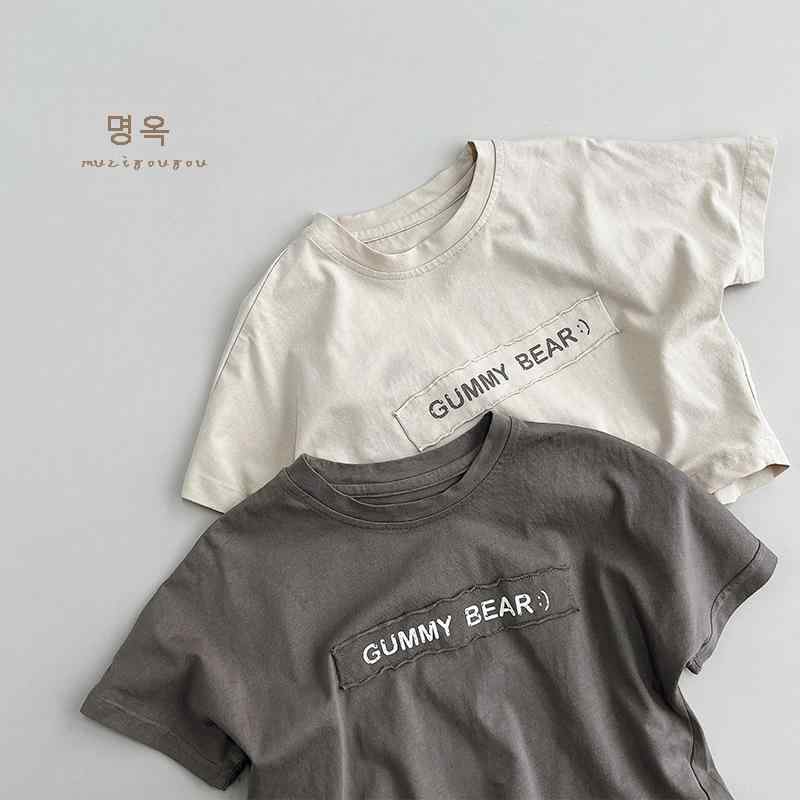 子供用 Tシャツ 半袖 春夏 男女兼用 トップス カットソー ゆったり 綿100% かわいい おしゃれ 吸湿排汗 普段着 部屋着 グレー 杏色