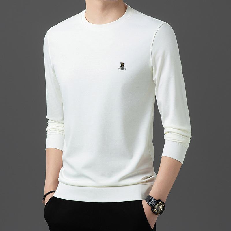 Tシャツ メンズ 男性用 長袖 秋 無地 ニット カットソー インナー トップス 普段使い 部屋着 黒 白 緑