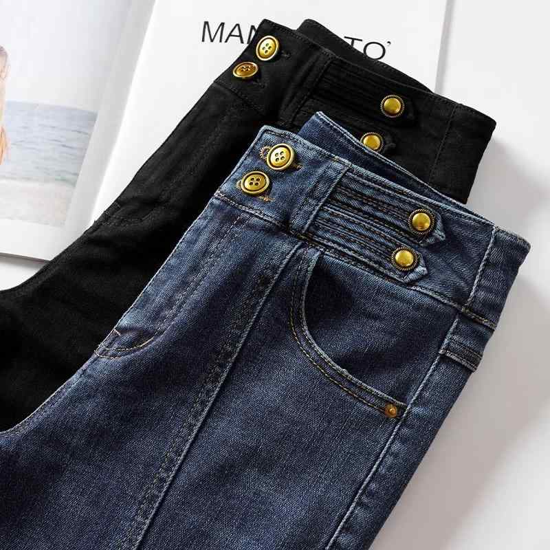 パンツ レディース 秋冬 デニム 高見え 微フレア 美脚 ストレッチ ジーパン ハイウエスト 26/S 27/M 28/L 29/XL 30/2XL 31/3XL ブルー セメントグレー ブラック 6,829円