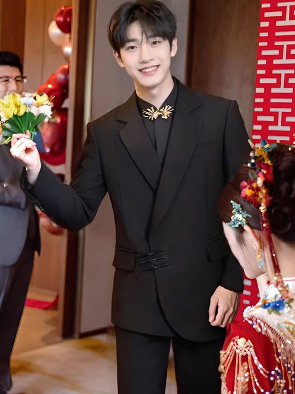 メンズ 新郎 立襟 スーツ セットアップ 結婚式 披露宴 ウェディング 男性用 礼服 ジャケット パンツ 春