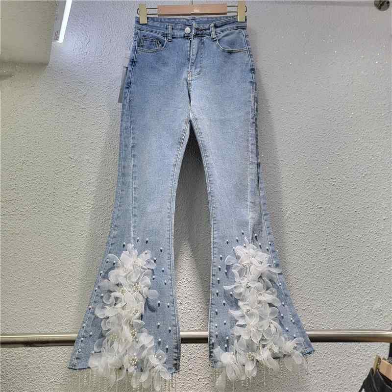 デニム レディース デニムパンツ ジーンズ ジーパン 裾フレアパンツ 脚長 美脚 高見え 高身長 ブルー 伸縮性 ストレッチ 普段使い お出かけ デート
