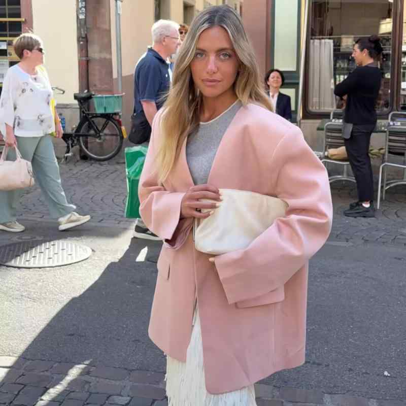 ジャケット レディース 女性用 無地 長袖 テーラード ピンク系 エレガント 通勤 オフィス ポリエステル