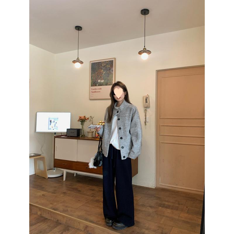 ジャケット レディース 春秋 韓国風 ゆったり ポリエステル 花柄グレー 立襟 アウター 普段使い 通勤 6,461円