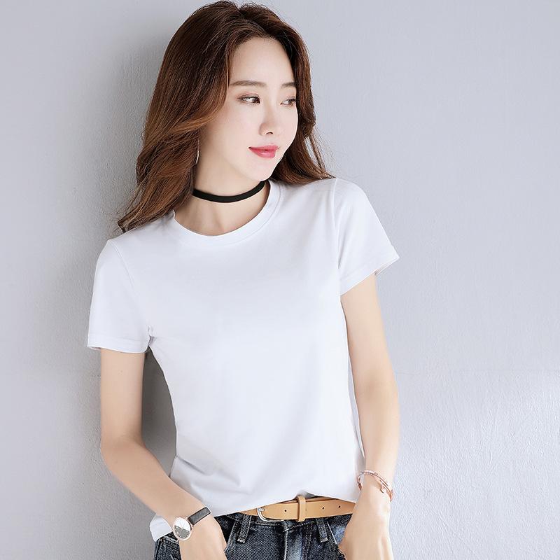Tシャツ レディース 半袖 Tシャツ カットソー コットン 綿100% 無地 Vネック クルーネック 丸首 トップス インナー 修身 夏 普段使い 部屋着 ホワイト ブラック ピンク系