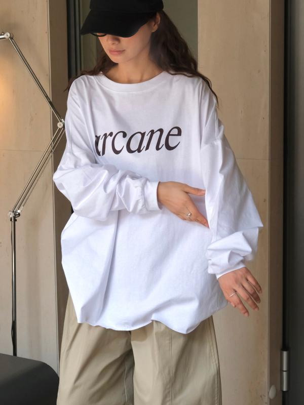 Tシャツ レディース コットン 長袖 ラウンドネック ゆったり プリント 日韓スタイル カジュアル トップス カットソー ホワイト ブラック