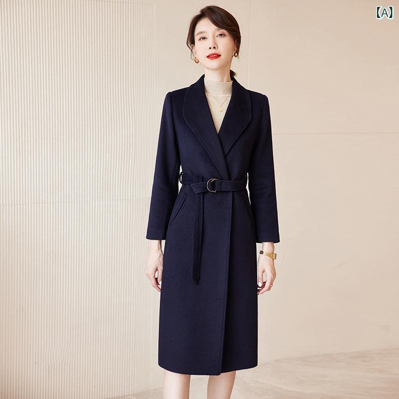 コート レディース 秋冬 ウール 仕事着 毛織 アウター ジュエリーショップ 販売 事務 受付 制服 作業着 上品 きれいめ 紺色 黒|イーマイショップ