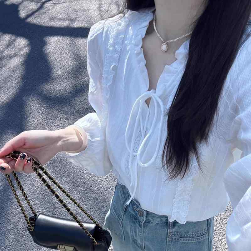 シャツ レディース 春夏 レース 刺繍 ブラウス トップス 小柄 デザイン かわいい コットン ノースリーブ ホワイト 白 S M L XL
