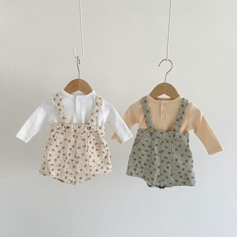 ベビー服 女の子 春夏 コットン サロペット 韓国子供服 長袖 ロンパース 新生児 赤ちゃん 薄手 幼児 かわいい おしゃれ 66cm 73cm 80cm 90cm 100cm