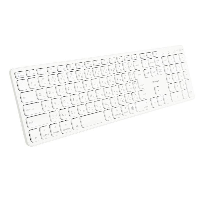 Macally Bluetooth - 互換性のある Apple キーボード ワイヤレス テンキーあり-充電式マルチペアリング 3台 MacBook Pro/Air、iMac、Mac Mini、Mac Pro 日本語配列
